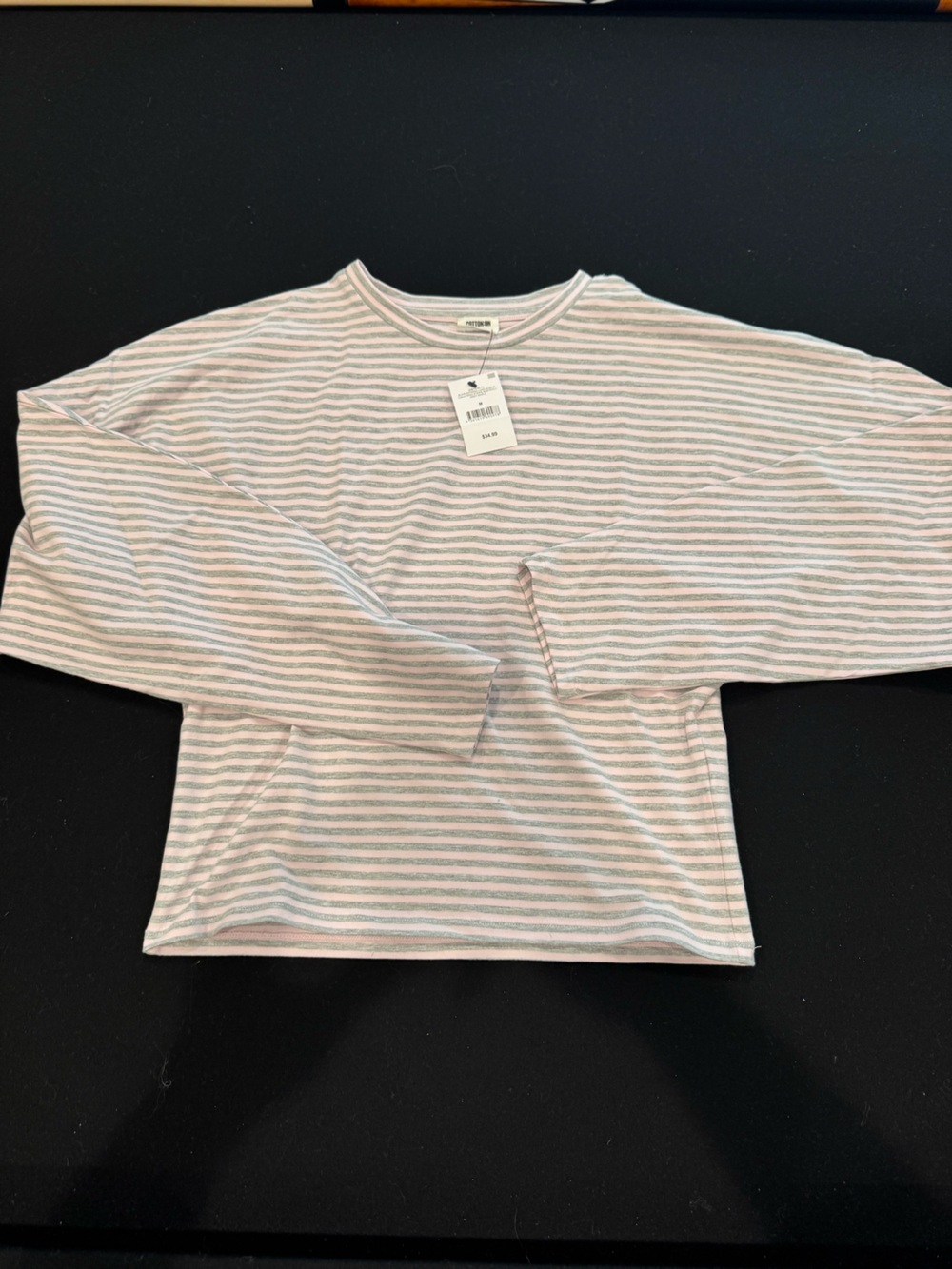 Cotton On Pink and Gray Striped Tee